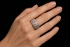 Massiver Designer Ring mit farbigem Diamant-Pavé in Weißgold 750 Arbeit 
