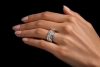 A. Odenwald Ring mit Diamanten Geometrisches Mosaik-Design Weißgold 750 