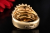 Vintage Ring 5 Navette-Diamanten & Finger-Mate-Mechanismus in 585er Gold 