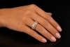 Ring mit Eckige Diamanten Carréschliff 2,80 Ct 750er Gelbgold Handarbeit 