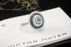 Victor Mayer Ring Aquamarin Emaille Blau Diamanten in Weißgold Limitiert 