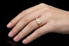 Stilvoller Ring Diamanten im Navette und Tropfenschliff in Gelbgold 750 