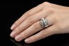 Vintage Cluster Ring mit Diamanten Goldschmiedearbeit in 750er Weißgold 