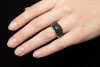 Italienischer Designer Ring Schwarzen und weiße Diamanten 750er Weißgold 
