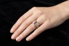 Ring Eckig mit Amethyst und Diamanten Goldschmiedearbeit in Gelbgold 750 