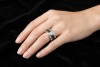 FABIANI Ring Bandring mit schwarzen und weißen Diamanten in Weißgold 585 