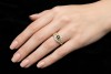 Saphir Ring Klassiker mit feurigen Diamanten 750er Gelbgold Handarbeit 