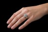 Diamant-Cluster Ring Diamanten 585er Weißgold Vintage Goldschmiedearbeit 