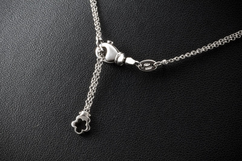 Exklusives Collier Kette mit XL Anhänger Tanzende Diamanten Weißgold 750 