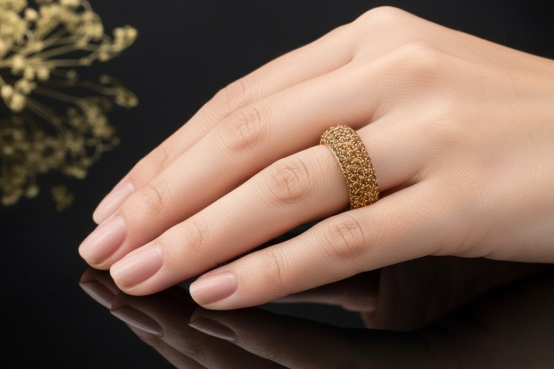 Ring Cocktailring Madeira Citrin goldiges Orange rundum in Gelbgold 750 