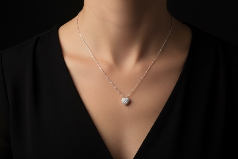 Hearts of Cartier Herz Collier Anhänger mit Diamanten in 750er Weißgold 