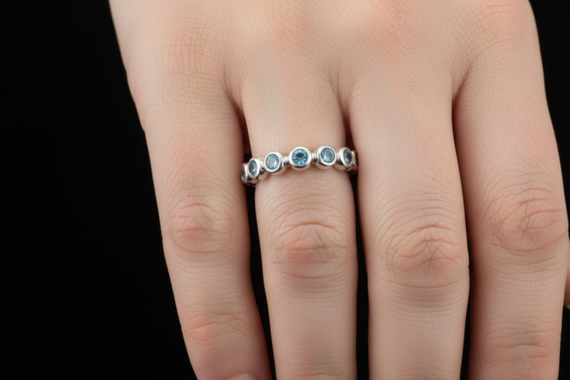 Wempe by Kim Ring Blu Candy mit Aquamarin Beaded Design in Weißgold 750 