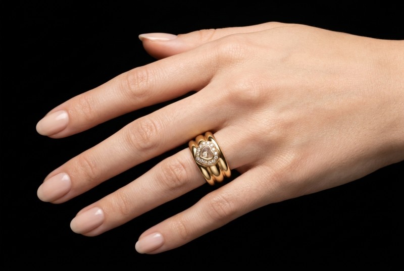 Chopard Happy Diamonds Vintage Ring Herz mit Diamanten in 750er Gelbgold 