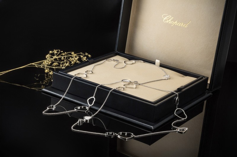 Chopard Collier Happy Diamonds Hearts 122 cm Loop Kette in Weißgold 750 