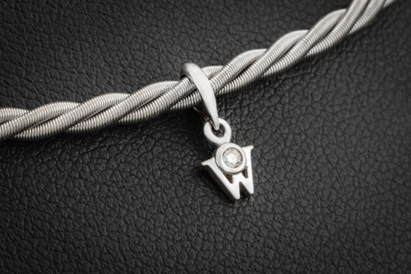 Wellendorff Collier Silky Seidenkordel Kette in 750er Weißgold Full Set 