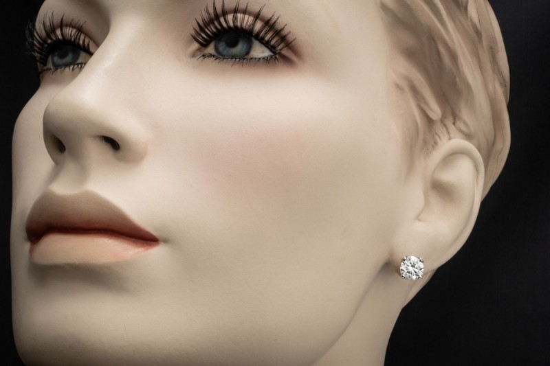 H.Stern Solitär Ohrstecker Ohrring einzeln Diamant 1,51 Ct. Weißgold 750 