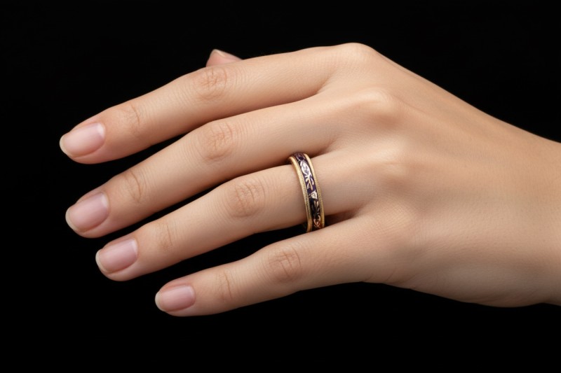 Wellendorff Ring Aubergine Fantasie Lila Drehring 1 Diamant Gelbgold 750 