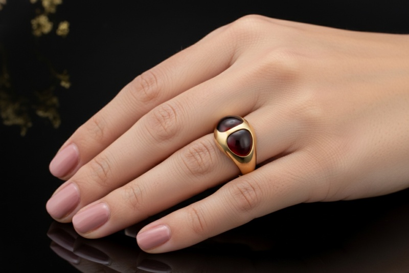 Pomellato Cocktailring Bisanzio Ring Massiv mit Granat in Gelbgold 750 