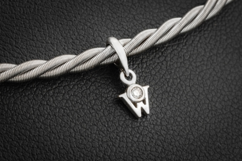 Wellendorff Collier Silky Seidenkordel Kette in 750er Weißgold Full Set 