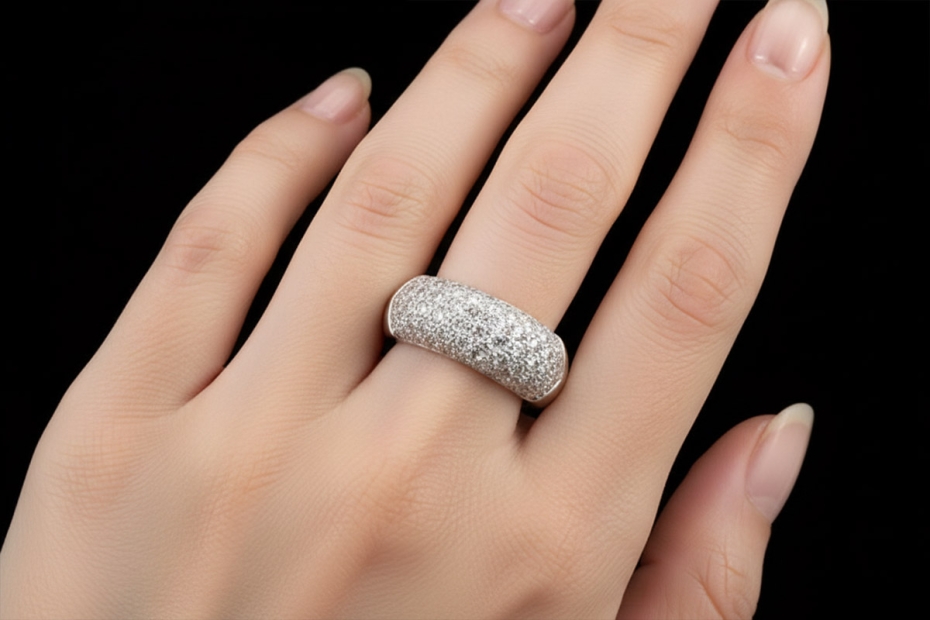 Ring mit 2,87 Carat Diamanten Goldschmiedearbeit Bandring Weißgold 750 