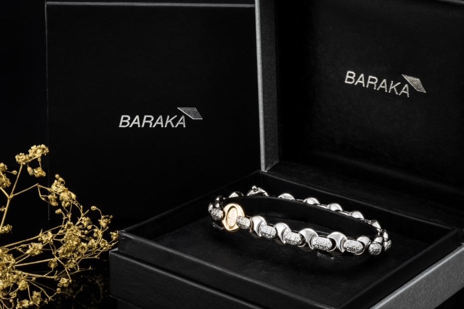 Barakà Armband Gliederarmband mit Diamanten Massiv Weißgold Gelbgold 750 