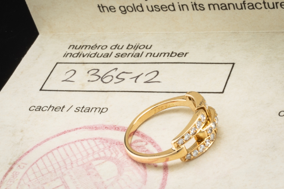 Cartier Ring Maillon Panthère Vintage Modell Diamanten in Gelbgold 750 