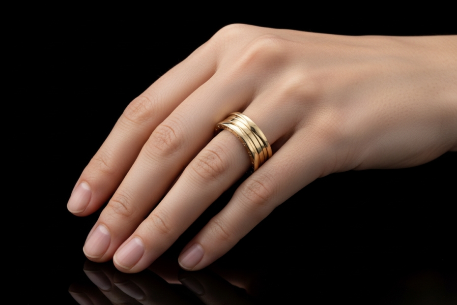 BVLGARI B.zero1 Ring 4-Band beweglich in 750er Gelbgold Massiv Größe 64 