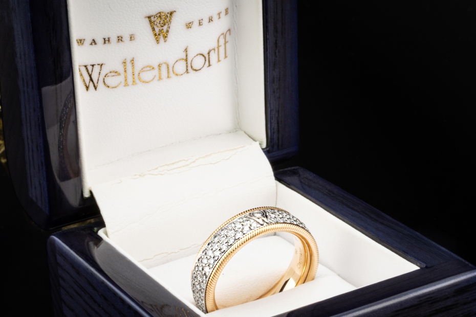 Wellendorff Ring Sternennacht Diamanten Drehring Gelbgold Weißgold 750 