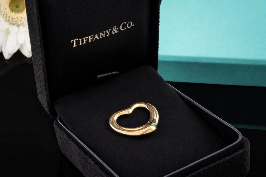 Tiffany & Co. Herz Anhänger Elsa Peretti Open Heart in 750er Gelbgold 