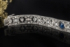 Antikes Art Déco Armband mit Saphir und Altschliff Diamanten Platin 950 