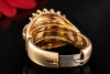 Vintage Ring 5 Navette-Diamanten & Finger-Mate-Mechanismus in 585er Gold 