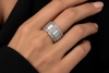 Cartier Tank Française Ring Breites Modell mit Diamanten in Weißgold 750 