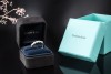 Tiffany & Co. Ring Halbkreis mit 5 großen Top Diamanten in 950er Platin 