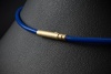 Bunz Design Collier Blau 950er Platin 750er Gelbgold Kautschuk Halsreif 