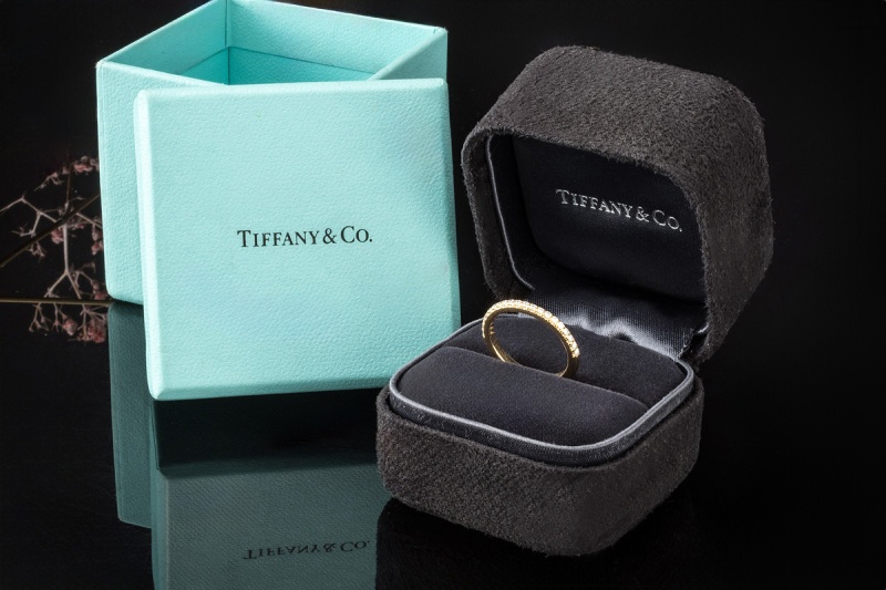 Tiffany & Co. Soleste Offener Eternity Ring Ehering 750er Gelbgold Gr 50 