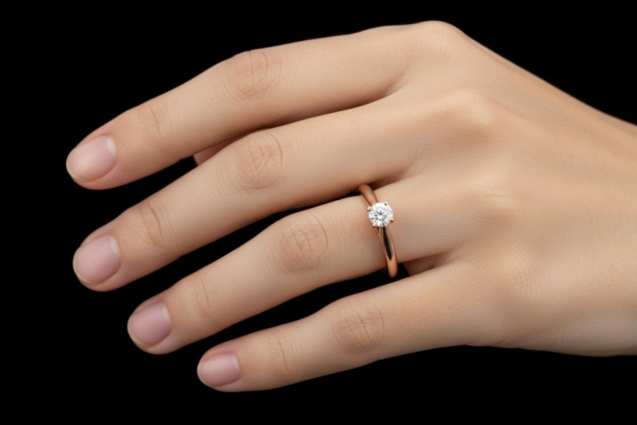 Cartier Solitär Ring 1895 mit Diamant 0,24 Carat Verlobungsring Roségold 