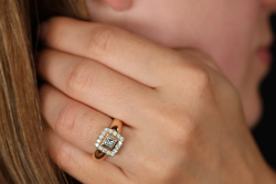 Leo Wittwer Ring mit Princess Schliff Diamant Brillanten in Rosegold 750