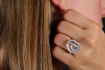 Chopard Happy Spirit Diamonds Hearts Ring Herz mit Diamanten in Weißgold
