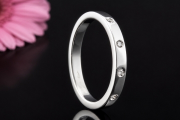 Eleganter Wempe  Memoire Ring mit Diamanten in 750er Weißgold Größe 59