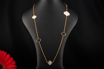 Zoccai 1839 Venice Collier mit geflochtenem Perlmutt in 750er Roségold
