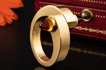 Cartier Menotte Ring mit Citrin Gelbgold 750 Full Set Neuwertige Rarität
