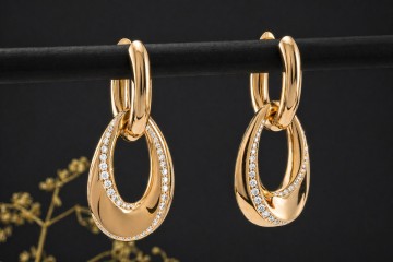 noor Ohrringe feel the diamond Ohrhänger mit Diamanten in 750er Roségold
