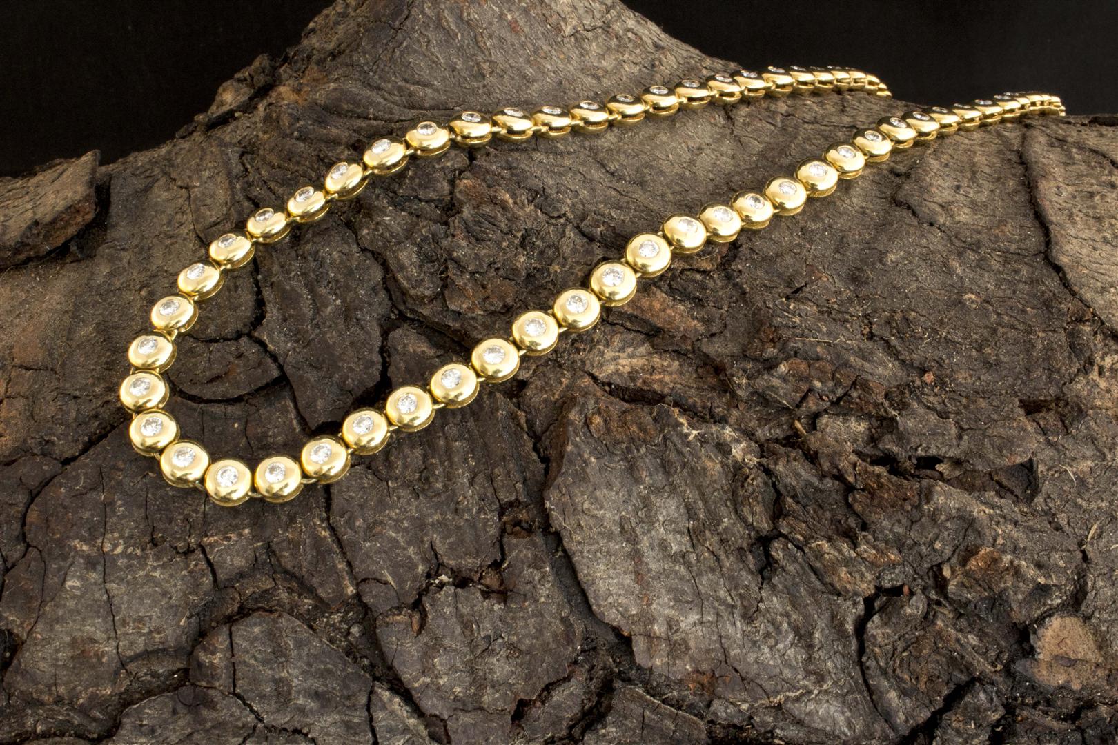 TENNISCOLLIER Kette 750 GOLD 18 Karat mit BRILLANTEN Feuer & Brillanz